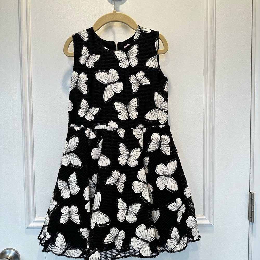 Halabaloo Little girl black and white butterfly dress size 6 excellent condition